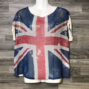 Jolt Flag Sheer Back Top